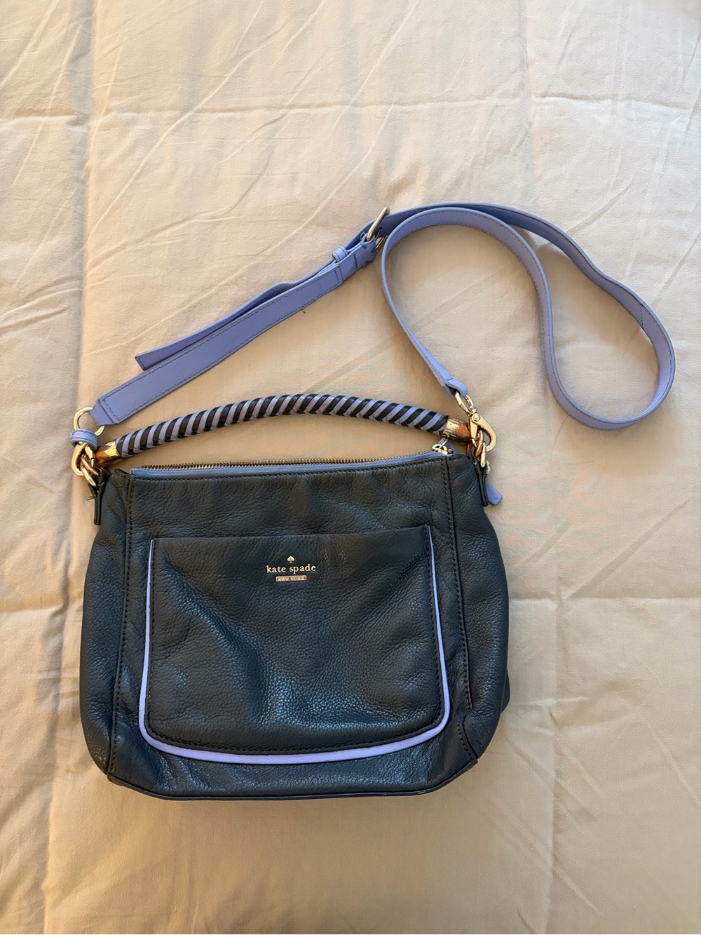 Kate Spade Navy Blue Leather Crossbody Bag